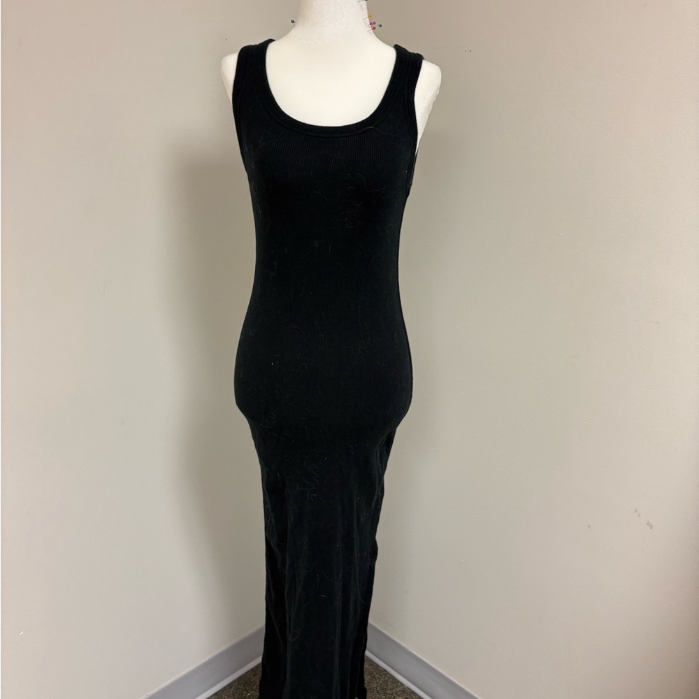 Classic Black Ribbed Tank Maxi Dress